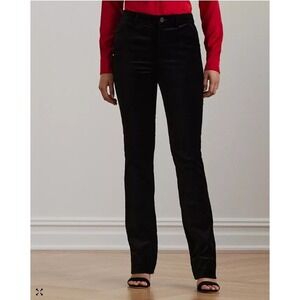 Lauren Ralph Lauren Black Velvet Straight Leg Jeans, Holiday, Festive Sz 4P